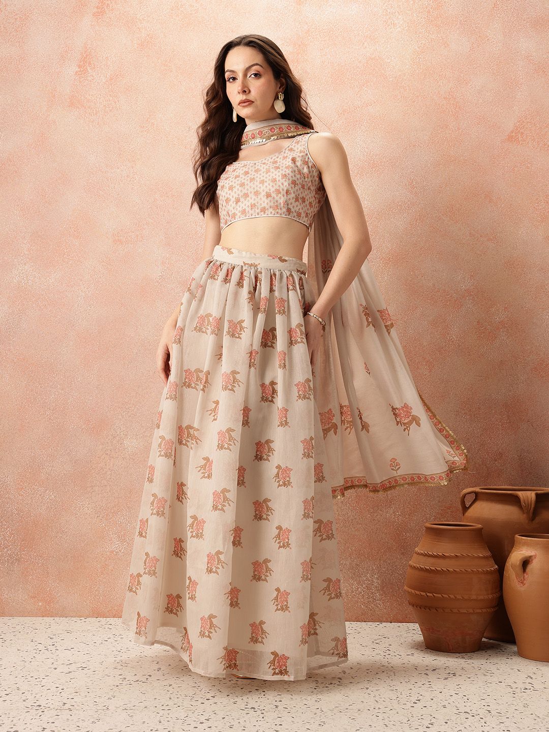 all about you Printed Ready to Wear Lehenga Set With Dupatta