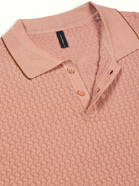 Thomas Scott Men Self Design Regular Fit Knitted Polo T-shirt