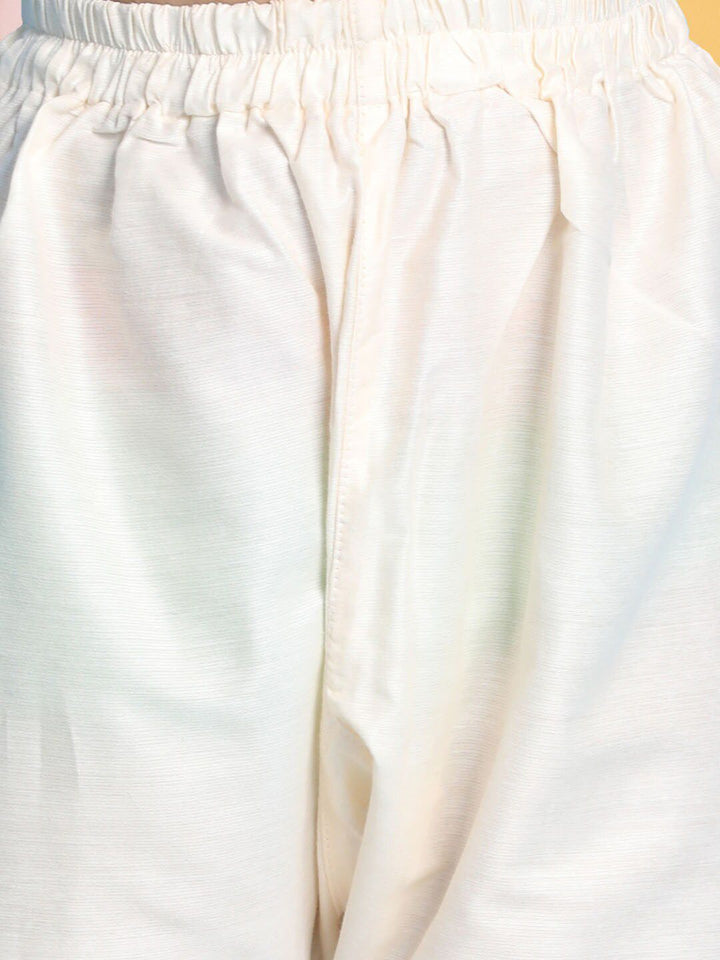 VASTRAMAY Girls White Yoke Design Regular Gotta Patti Kurta & Patiala With Dupatta