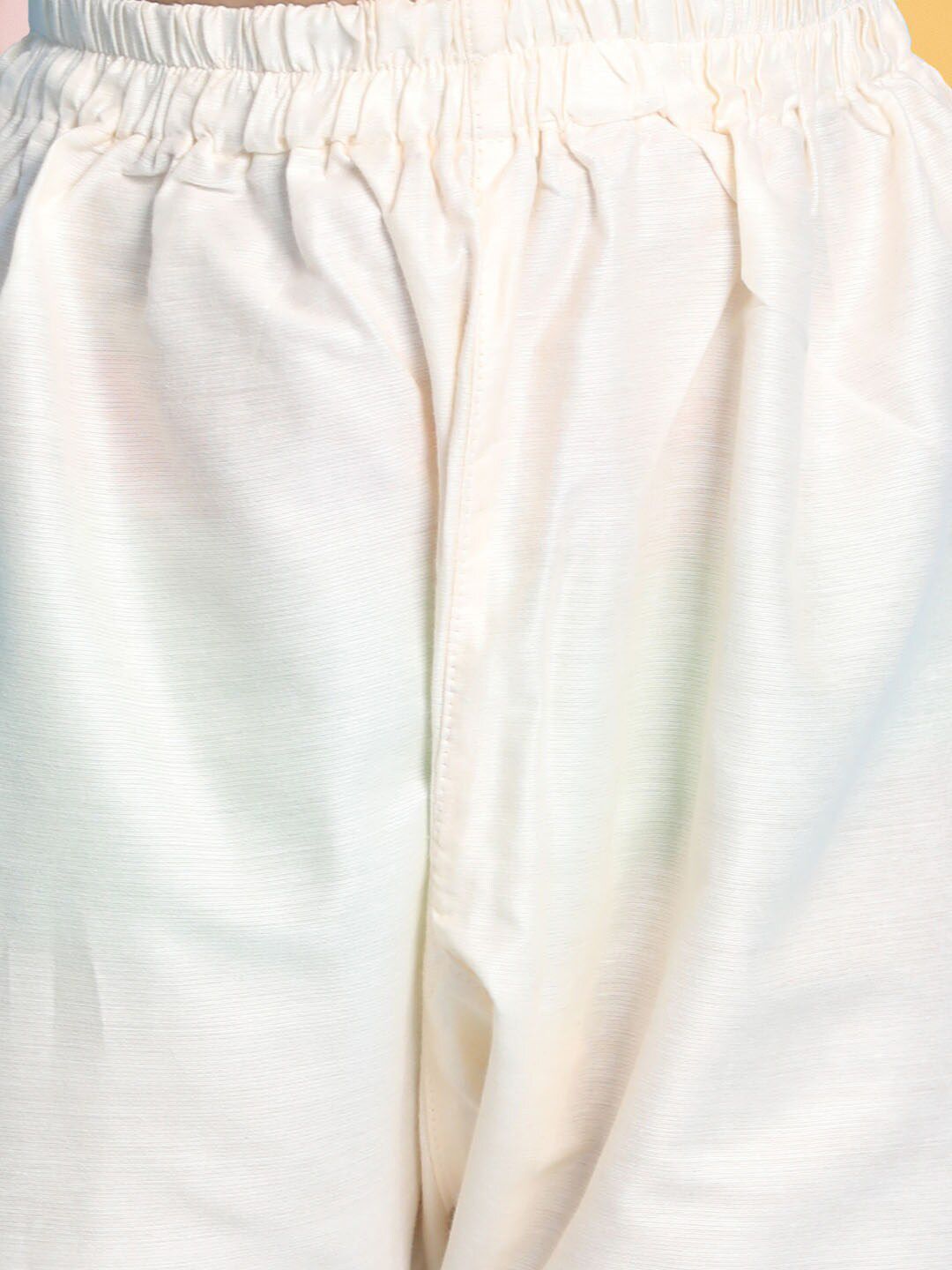 VASTRAMAY Girls White Yoke Design Regular Gotta Patti Kurta & Patiala With Dupatta