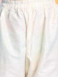 VASTRAMAY Girls White Yoke Design Regular Gotta Patti Kurta & Patiala With Dupatta