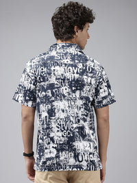 SPYKAR Relaxed Fit Typography Printed Pure Cotton Casual Shirt