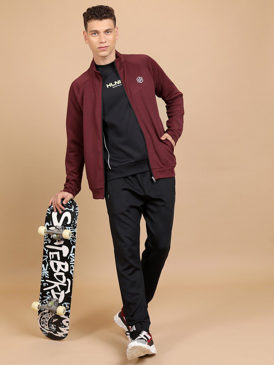 HIGHLANDER Mock Collar Front-Open Sweatshirt