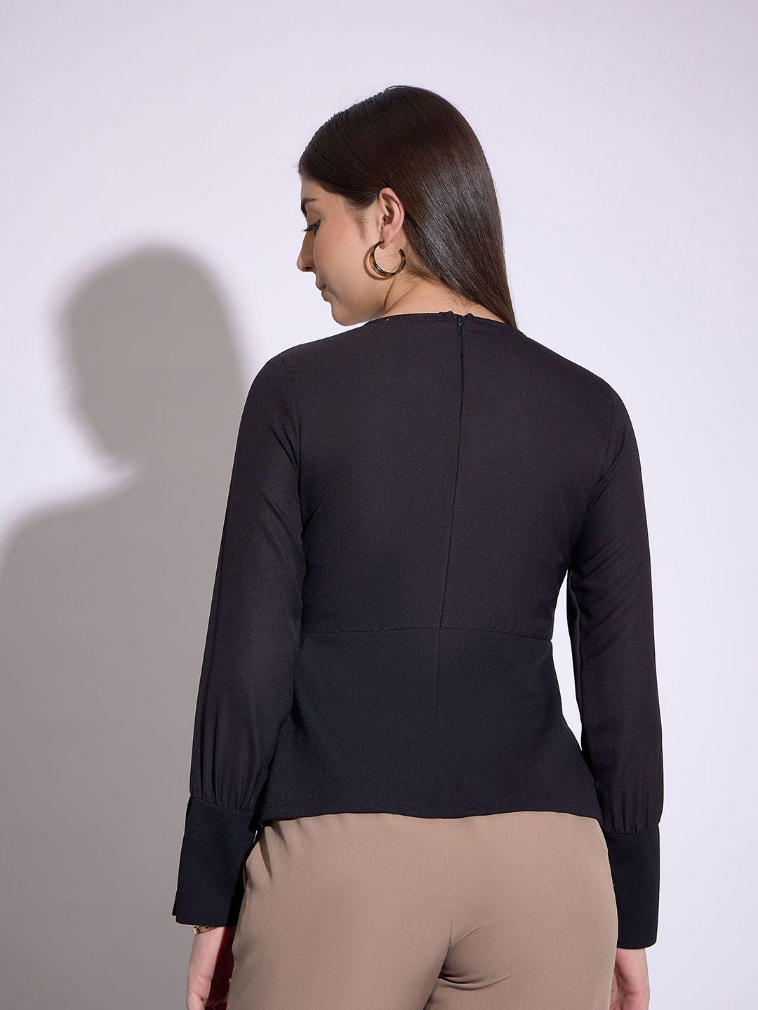 SASSAFRAS worklyf Round Neck Long Sleeves Top
