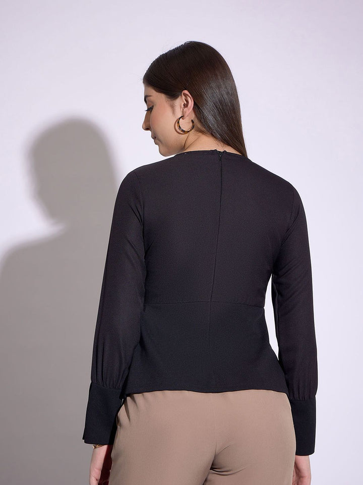 SASSAFRAS worklyf Round Neck Long Sleeves Top