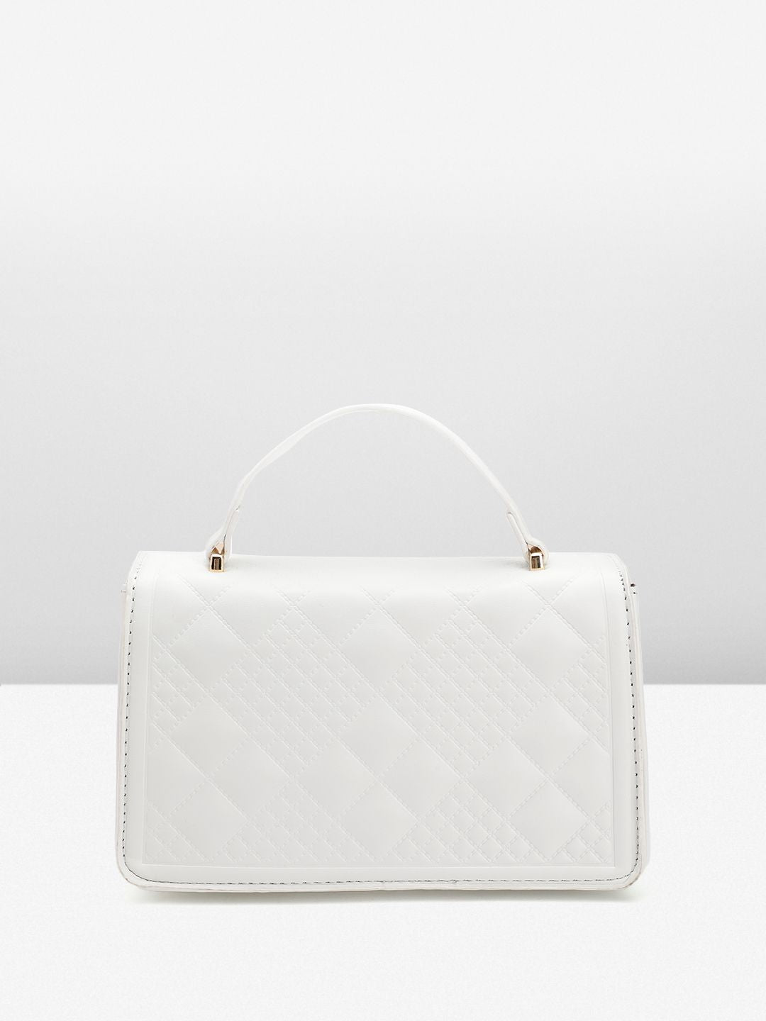 DressBerry Brand Logo Embossed Quilted Satchel