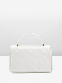 DressBerry Brand Logo Embossed Quilted Satchel