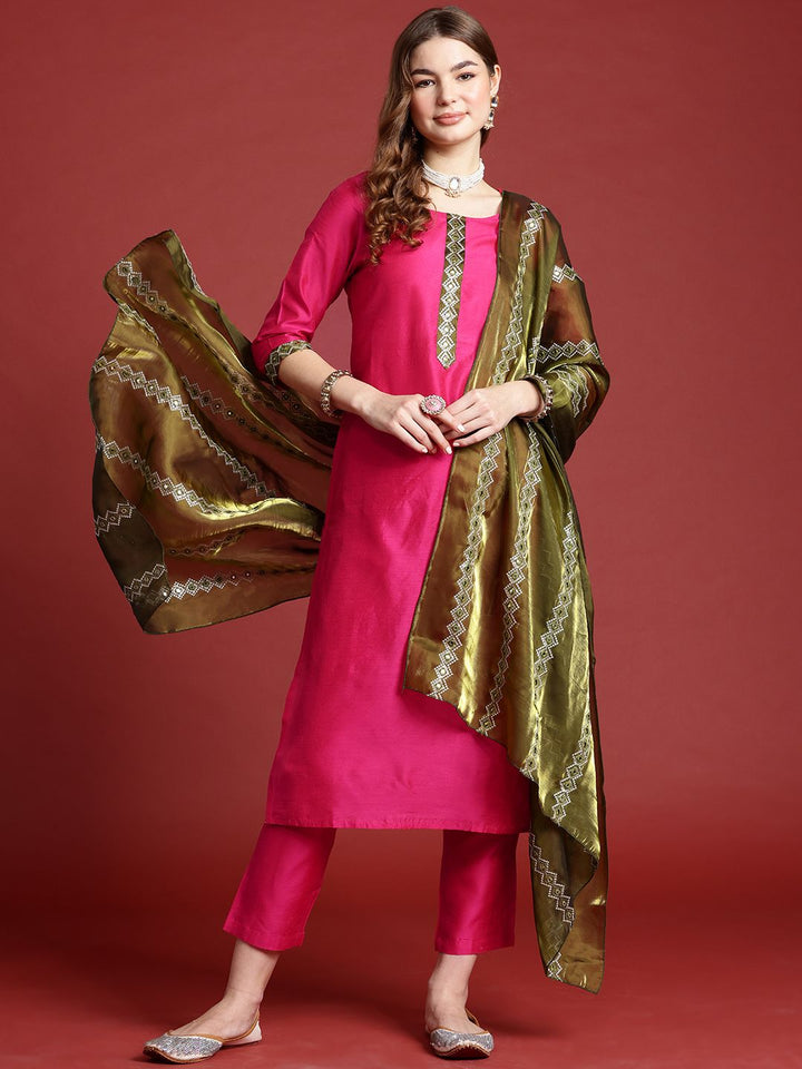 Anouk Regular Kurta with Trousers & With Dupatta