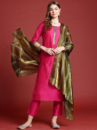 Anouk Regular Kurta with Trousers & With Dupatta