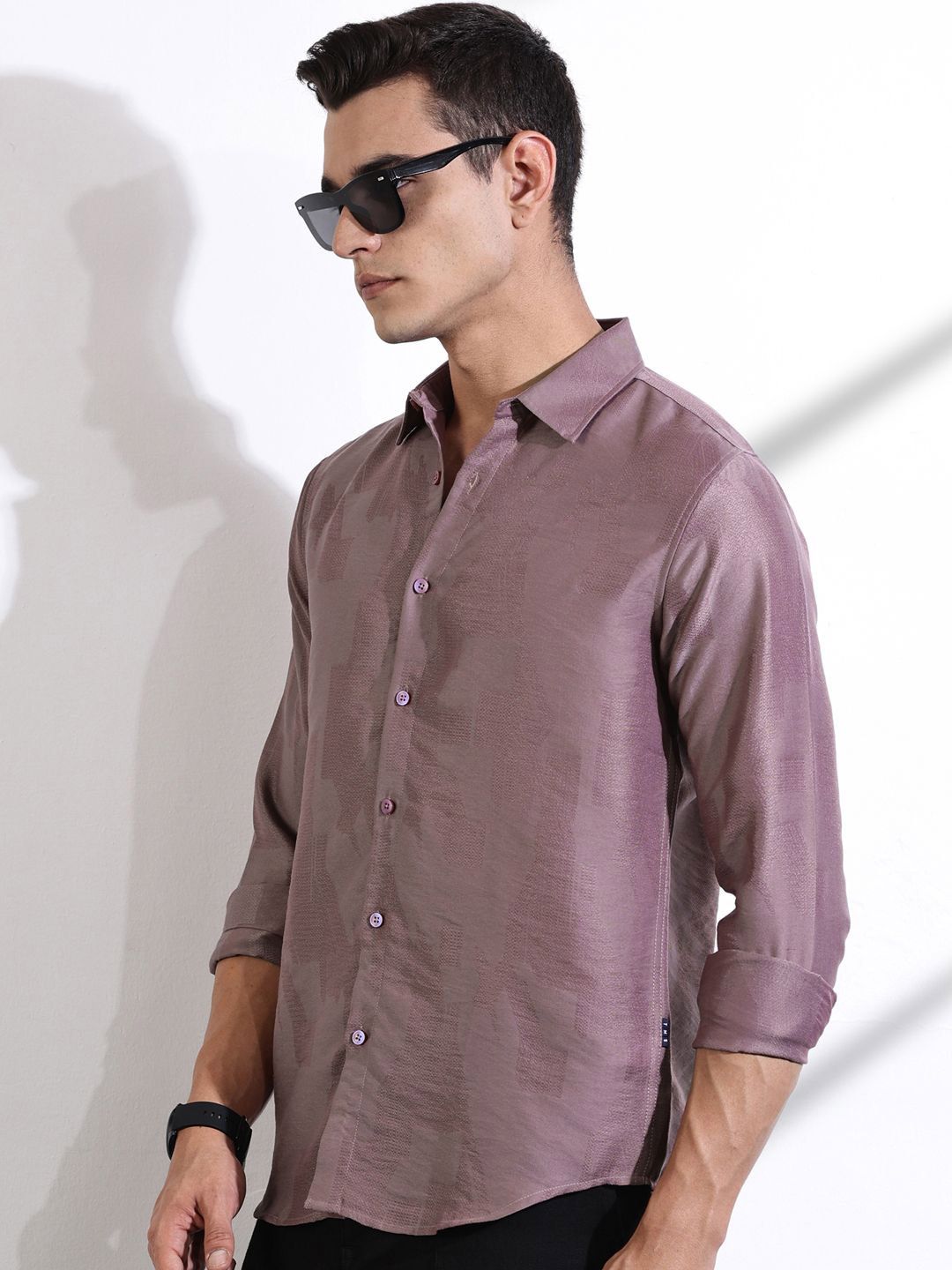 Thomas Scott Men Classic Slim Fit Opaque Casual Shirt