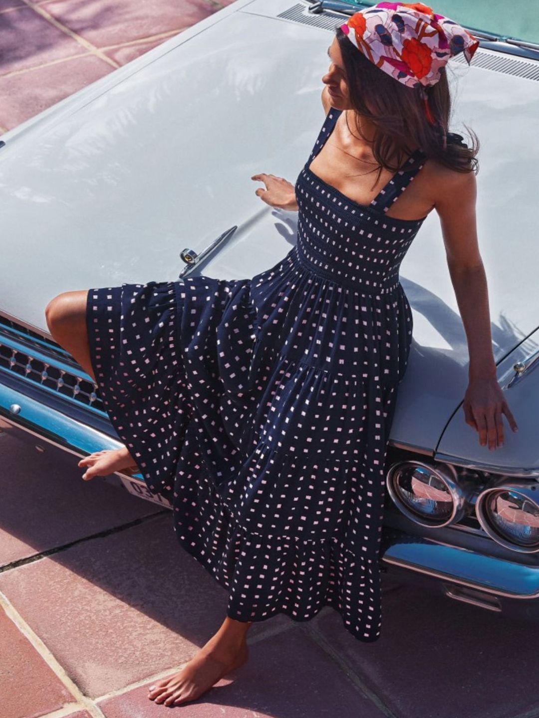 all about you Polka Dot Print Fit & Flare Maxi Dress