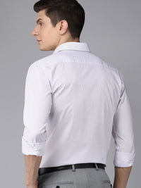 Park Avenue Men Purple And White Pinstriped Slim Fit Pure Cotton Formal Shirt