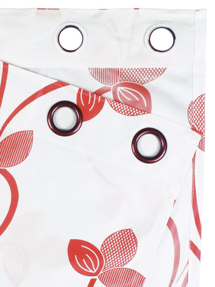 Story@home Nature White & Red 2 Pieces Ethnic Motifs Printed Window Curtains