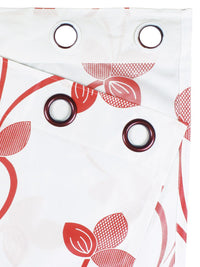 Story@home Nature White & Red 2 Pieces Ethnic Motifs Printed Window Curtains