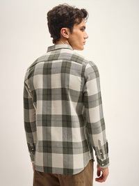 THE BEAR HOUSE Men Slim Fit Tartan Checks Cotton Casual Shirt