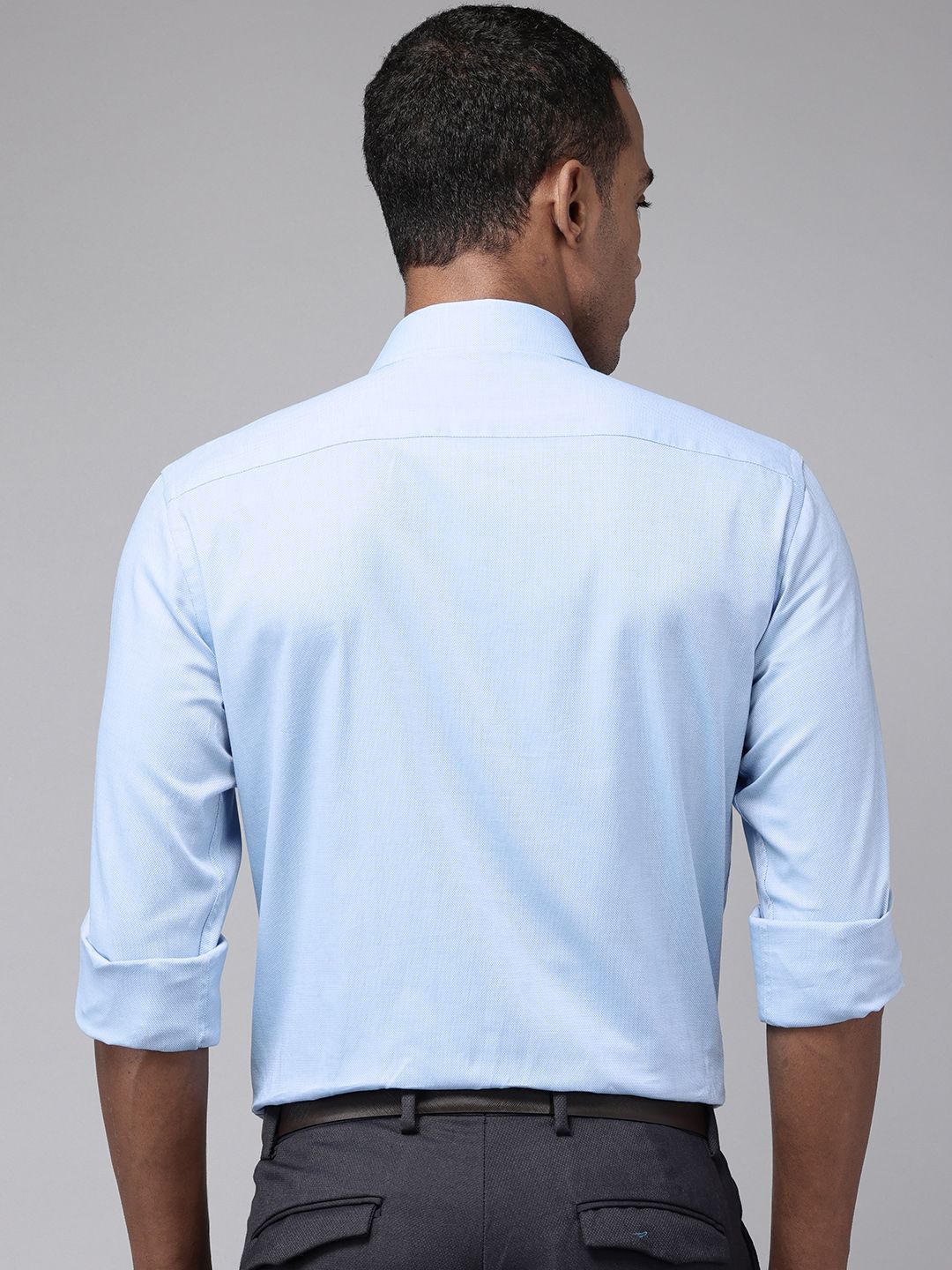 Park Avenue Pure Cotton Self Design Slim Fit Opaque Formal Shirt