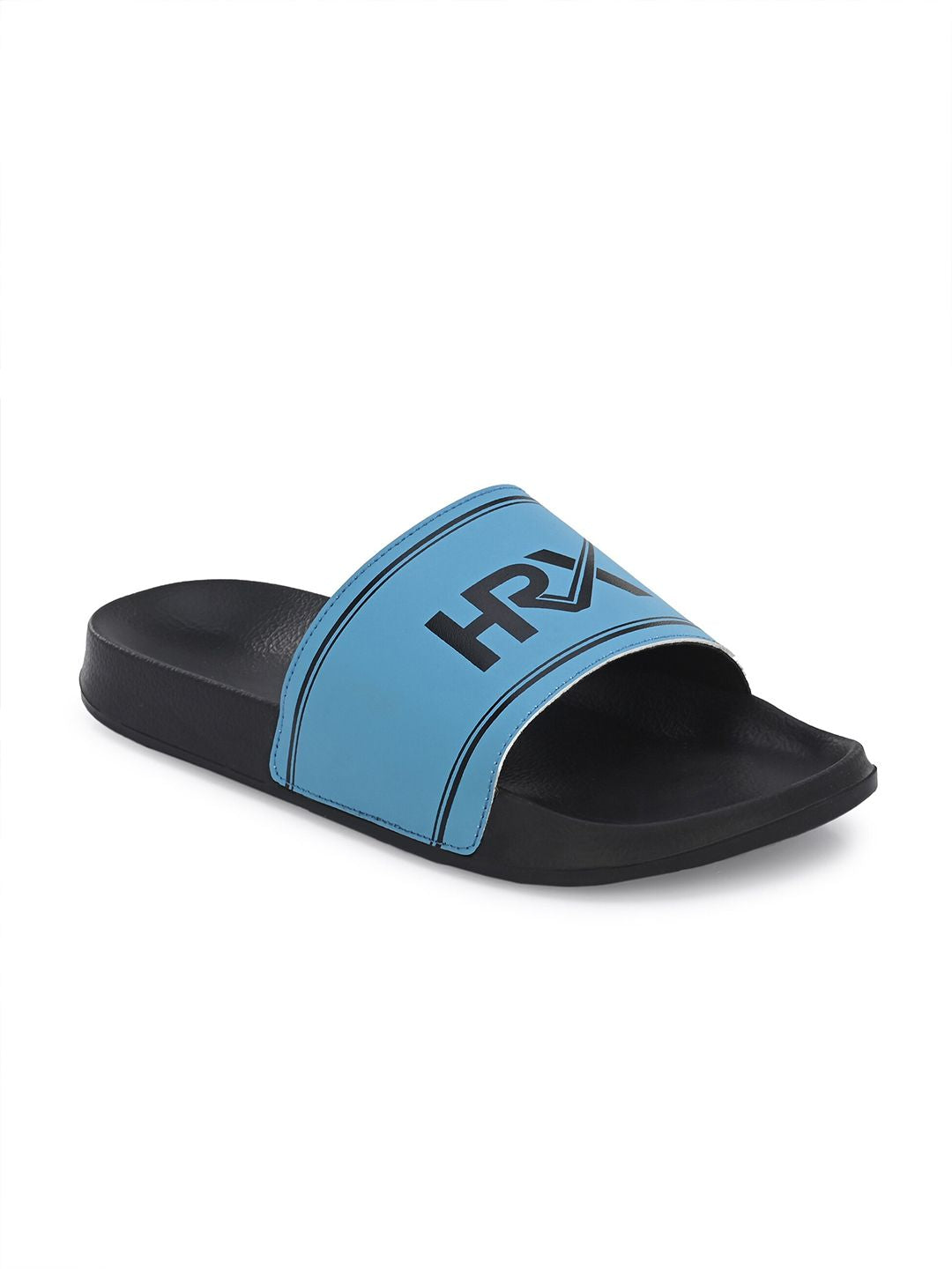 HRX by Hrithik Roshan Men Blue & Black Brand Logo Printed Sliders