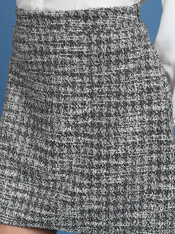 Tokyo Talkies Tweed Cropped Blazer With Mini Skirt Co-Ords