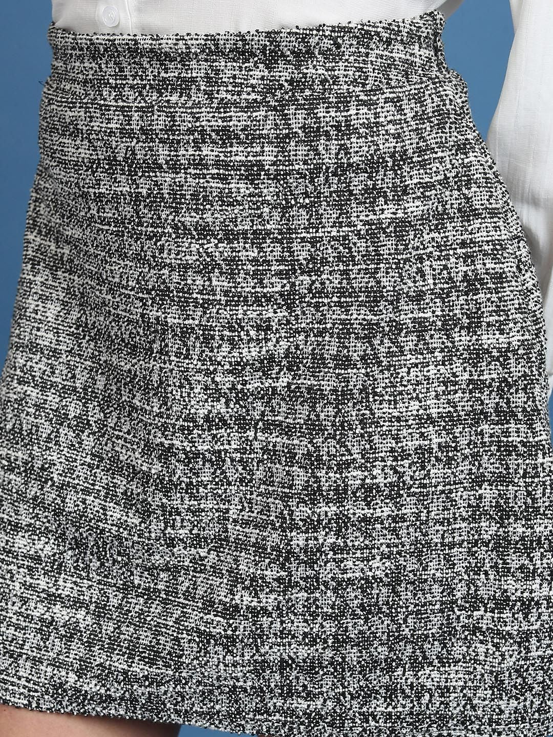 Tokyo Talkies Tweed Cropped Blazer With Mini Skirt Co-Ords