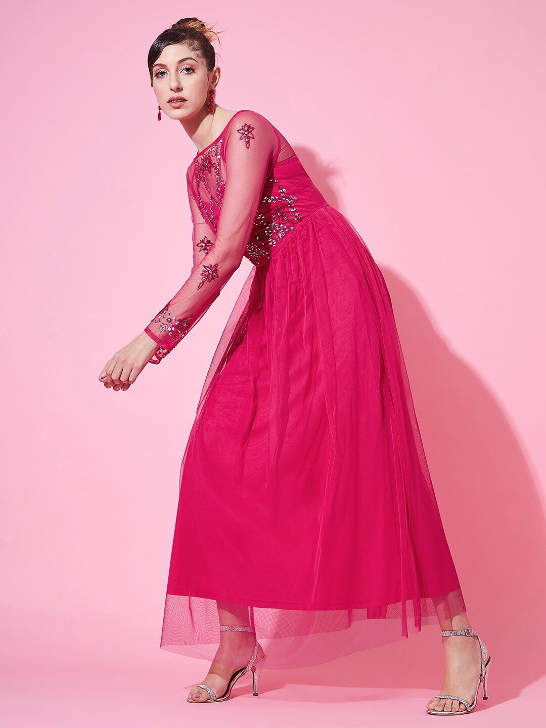 STREET 9 Embellished Net Empire Dress