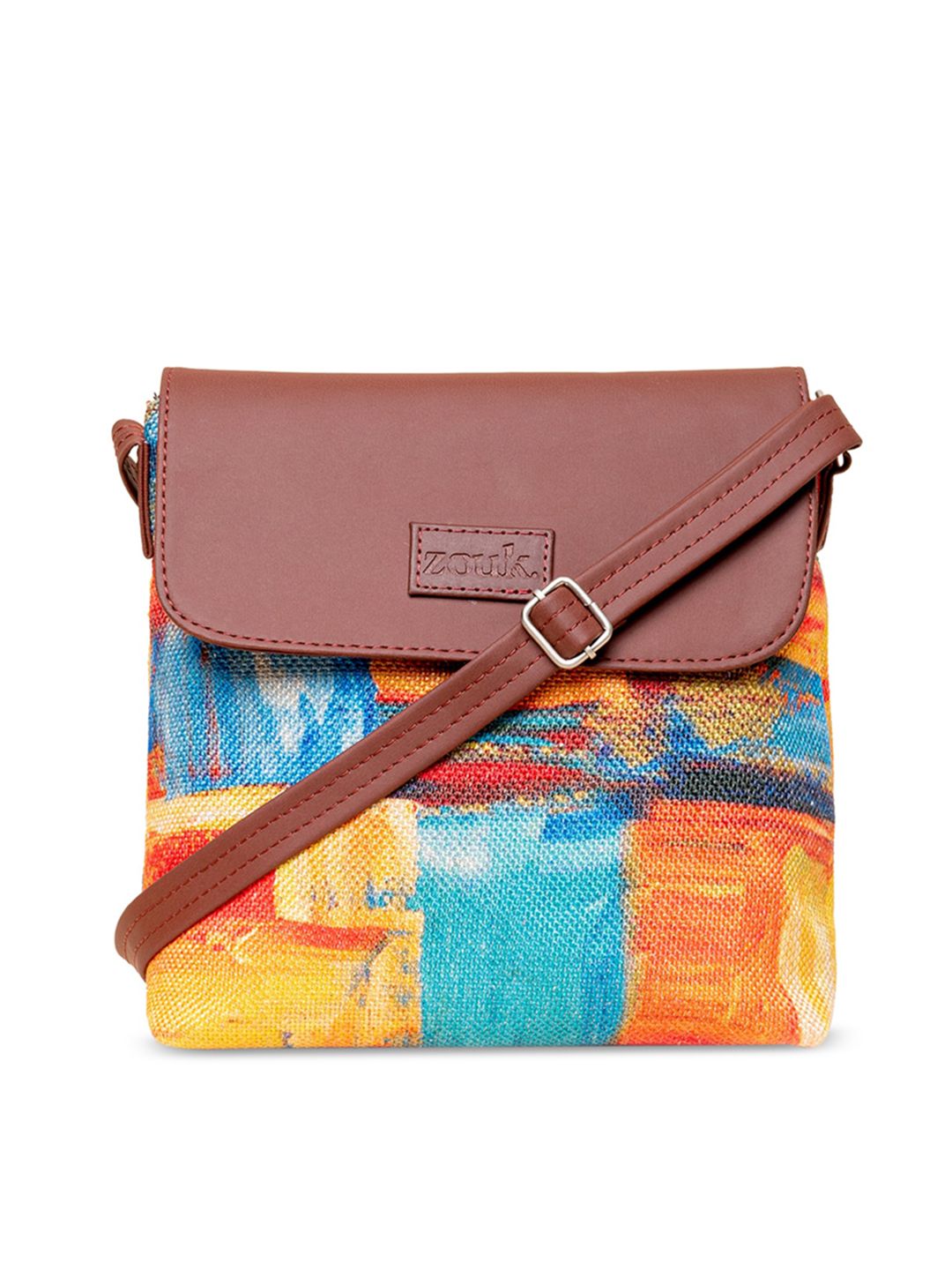 ZOUK Printed Structured Sling Bag