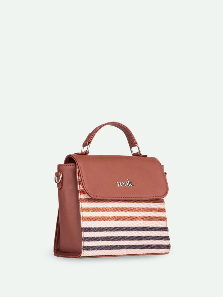 ZOUK Qutub Stripes Structured Handheld Bag