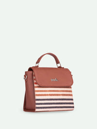 ZOUK Qutub Stripes Structured Handheld Bag