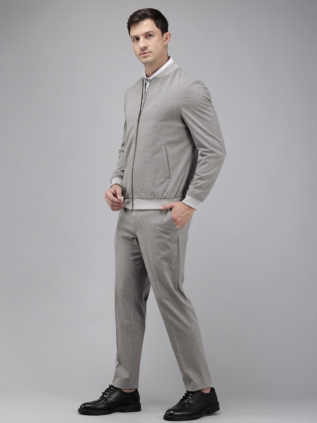Park Avenue Striped Neo Fit 2 Piece Formal Suits