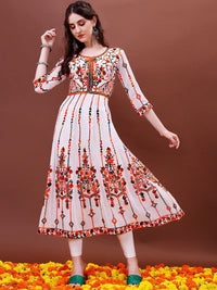 KALINI Chikankari Embroidery Georgette Anarkali Kurta & Dupatta