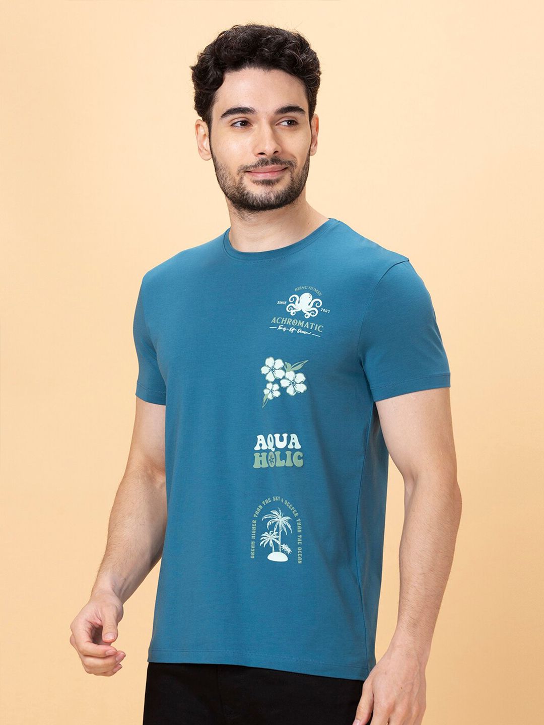 Being Human Printed Cotton Casual T-shirt