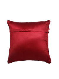 HOSTA HOMES Maroon Set of 5 Floral Embossed Velvet Square Cushion Covers