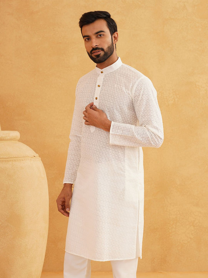 SOJANYA Ethnic Motifs Embroidered Pure Cotton Kurta