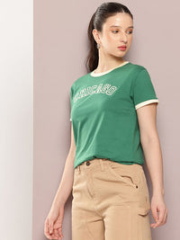 DILLINGER Women Regular Fit Short Sleeve Embroidery Tshirt