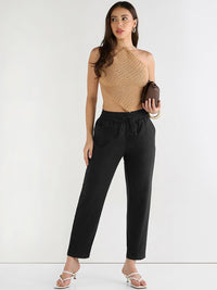 Bewakoof Women Black Linen Pants