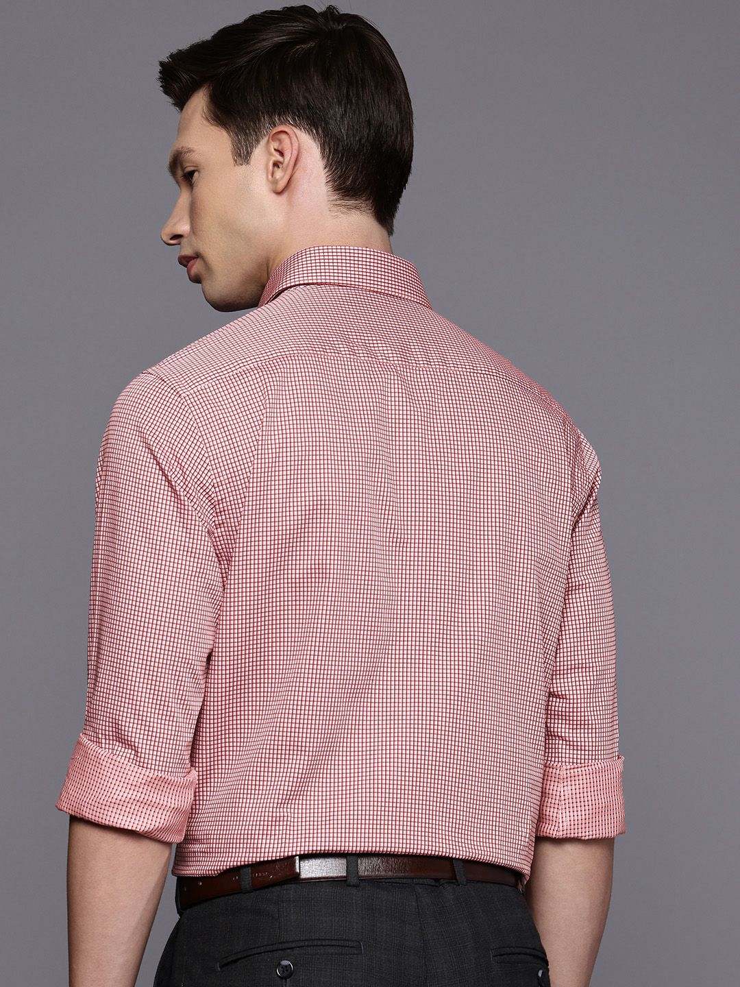 Raymond Pure Cotton Slim Fit Checked Formal Shirt