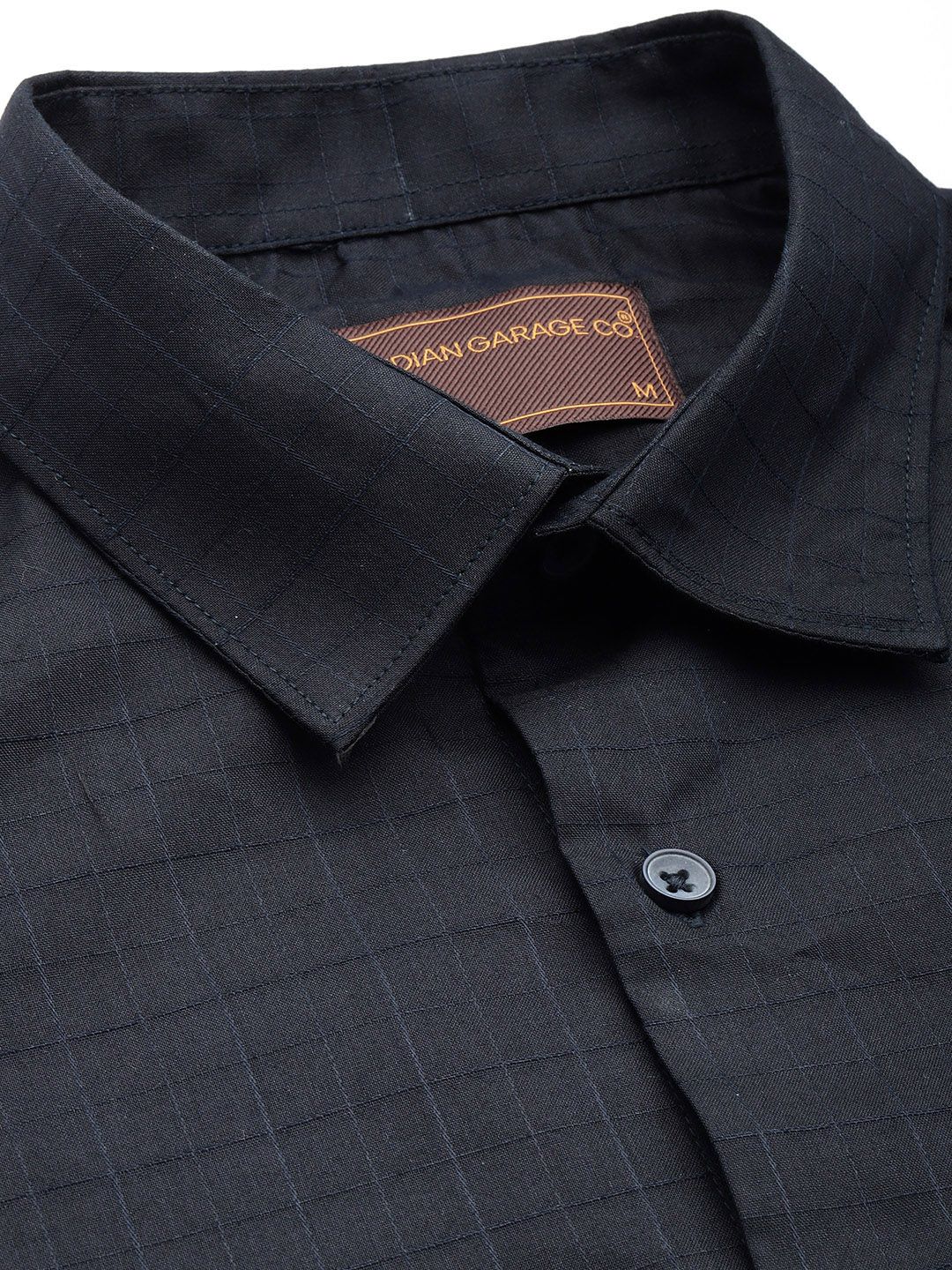 The Indian Garage Co. X Luxe Slim Fit Self Checked Formal Shirt