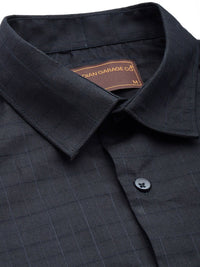 The Indian Garage Co. X Luxe Slim Fit Self Checked Formal Shirt