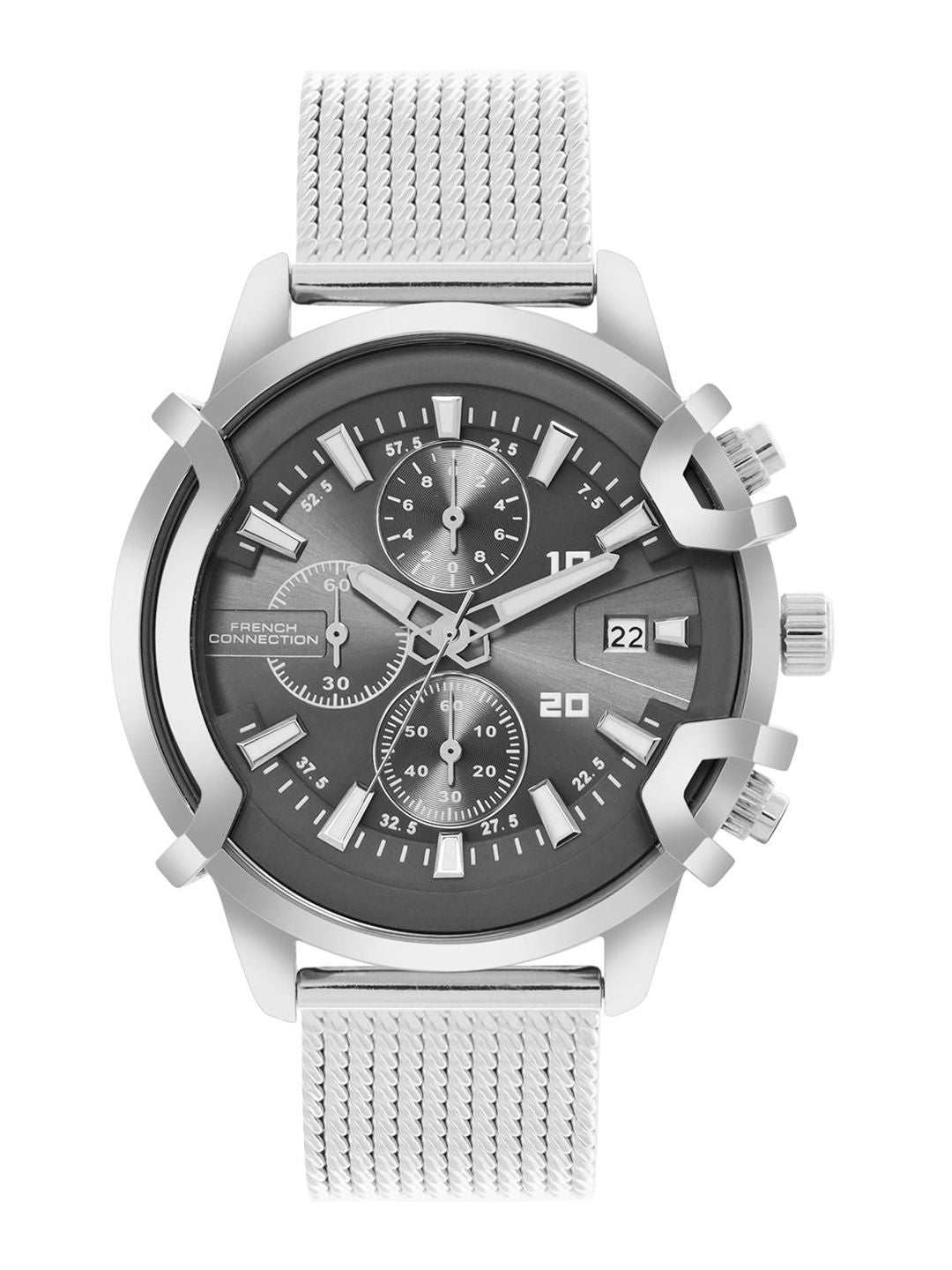 French Connection Men Dial & Stainless Steel Bracelet Style Straps Analogue Watch FCH003SM