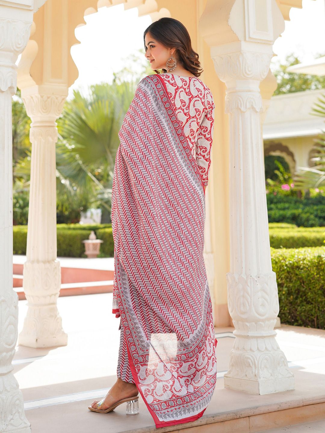 KALINI Women Paisley Printed Regular Kurta with Trousers & Dupatta