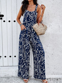all about you Printed Shoulder Straps Basic Jumpsuit