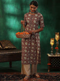 Libas Floral Printed Regular Gotta Patti Pure Cotton Straight Kurta with Palazzos