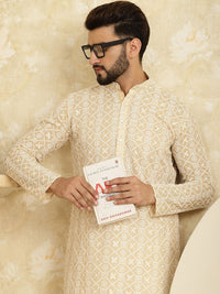 SOJANYA Motif Etnik Sulam Kurta Kapas Tulen Biasa Dengan Churidar