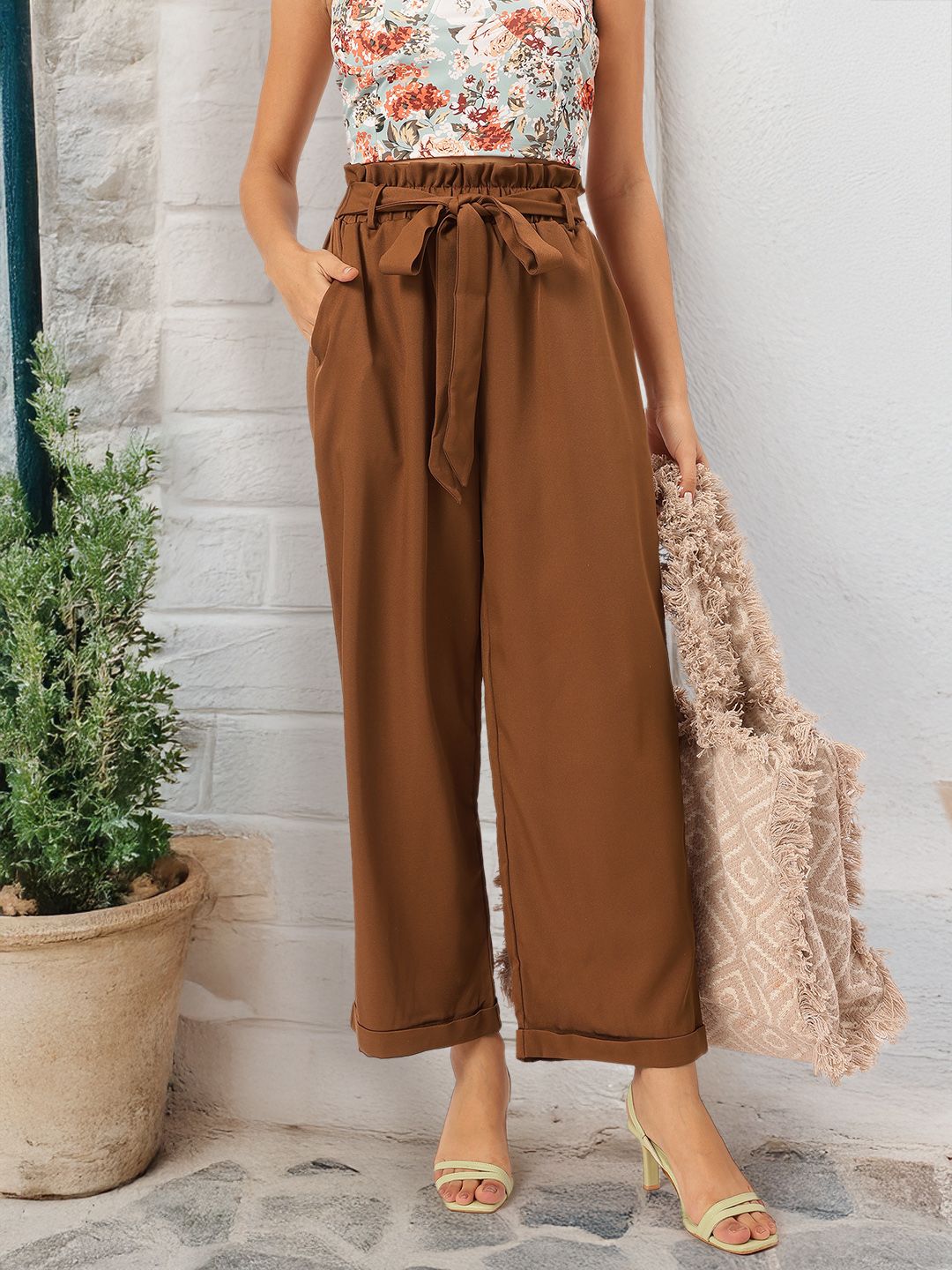 DressBerry Women Urban Heritage Tie-Up Formal Trousers