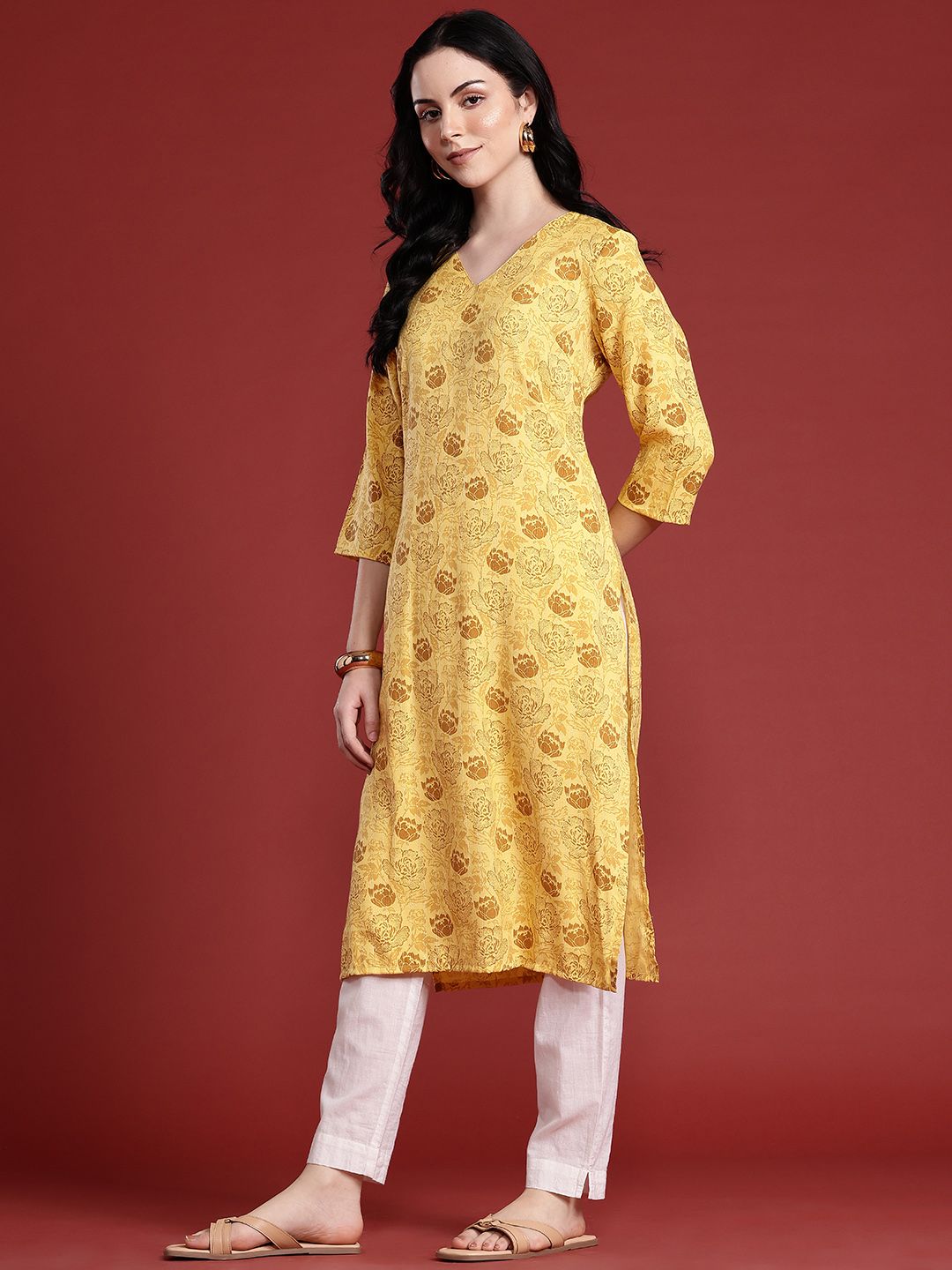 Anouk Women Pure Cotton Floral Printed Kurta