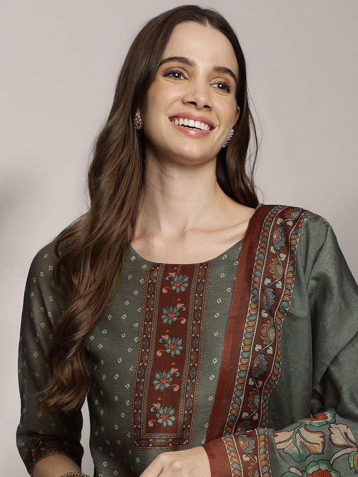 Anouk Women Ethnic Motifs Printed Kurta with Trousers & Dupatta
