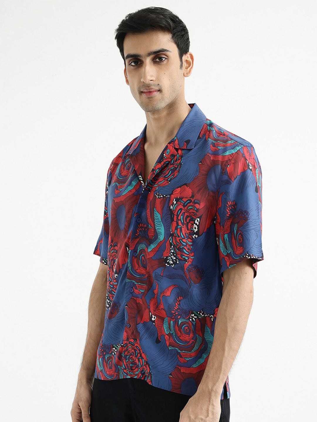 RARE RABBIT Men Junee Boxy Floral Opaque Printed Shirt