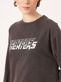 DressBerry Printed Cotton Terry Washed Sweatshirt