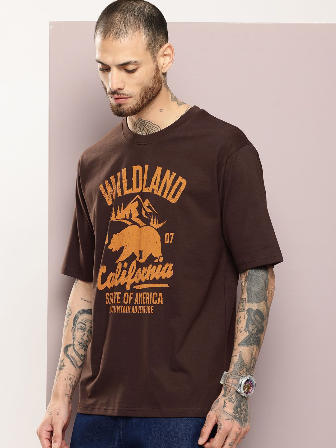 DILLINGER Men Graphic Printed Oversized T-shirt