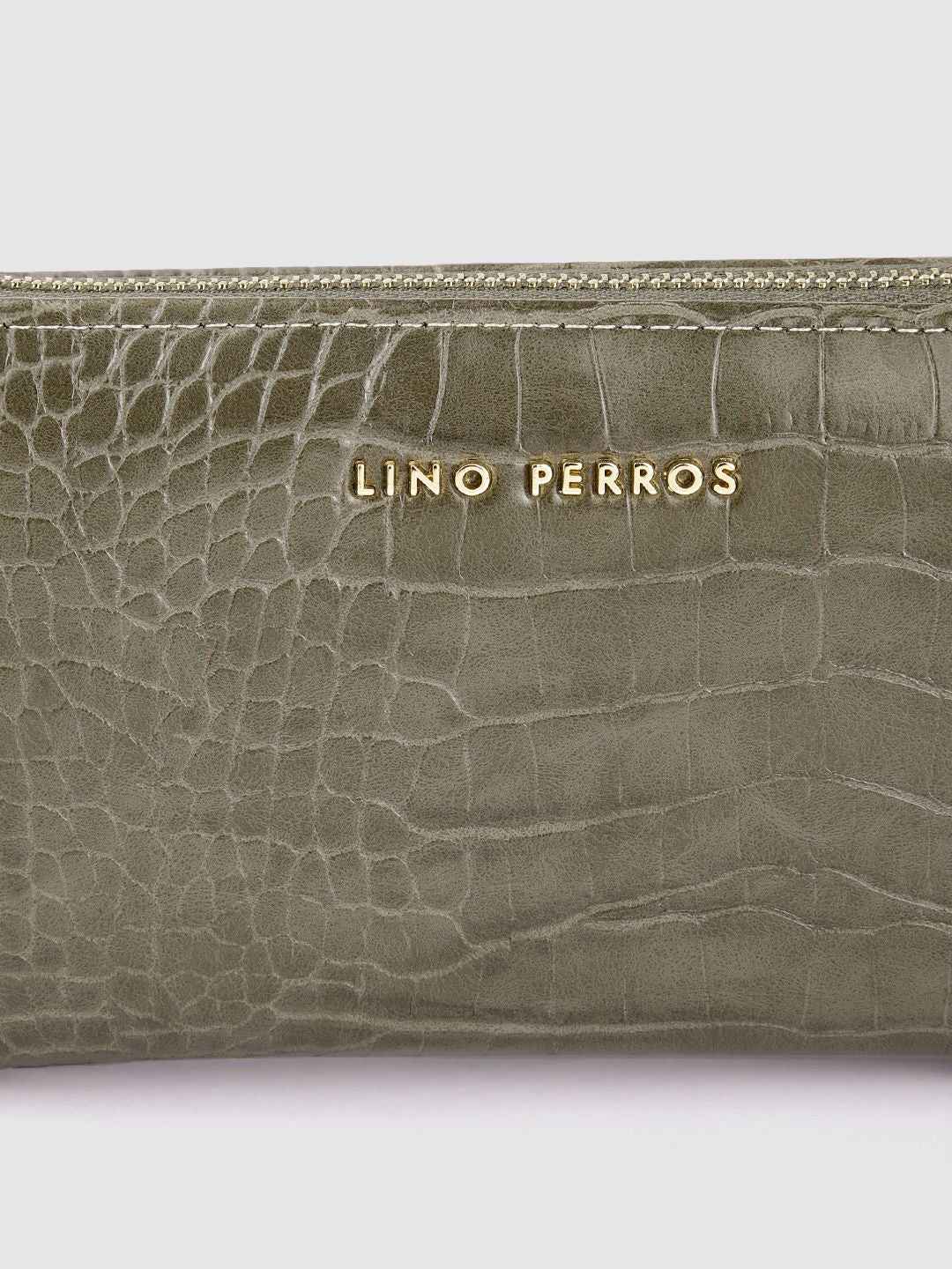 Lino Perros Women Croc Textured Zip Around Wallet