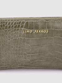 Lino Perros Women Croc Textured Zip Around Wallet